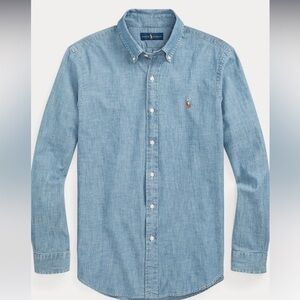 NWT Polo Ralph Lauren Classic Fit Indigo Chambray Shirt